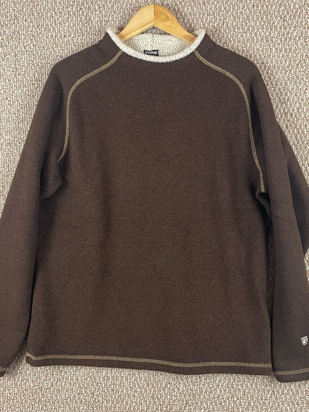 Kuhl Sweater Mens Large Alfpaca Fleece Sweatshirt Brown Pullover Outdoor Ws